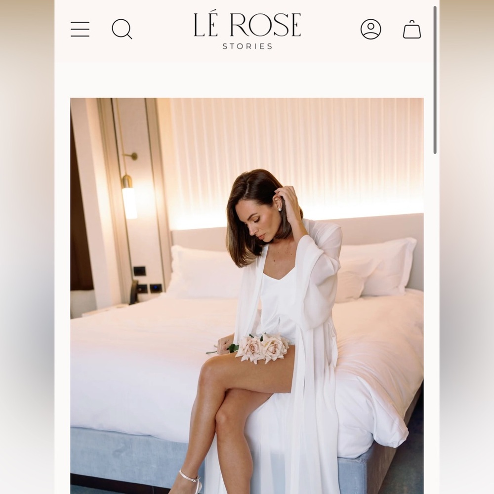 White Sheer Wedding Robe Le Rose
